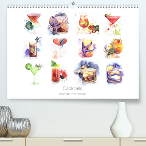 Cocktails Kalender mit Rezept (Premium, hochwertiger DIN A2 Wandkalender 2022, Kunstdruck in Hochglanz) von Gavrilova,  Julia