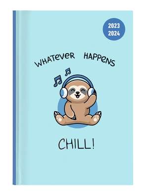 Collegetimer Chill! 2023/2024 – Schüler-Kalender A5 (15×21 cm) – Faultier – Weekly – 224 Seiten – Terminplaner – Alpha Edition