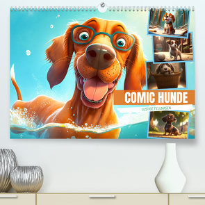 Comic Hunde (hochwertiger Premium Wandkalender 2024 DIN A2 quer), Kunstdruck in Hochglanz von Meutzner,  Dirk