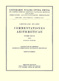 Commentationes arithmeticae von Euler,  Leonhard, Rudio,  Ferdinand