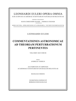 Commentationes astronomicae ad theoriam perturbationum pertinentes 2nd part von Euler,  Leonhard, Verdun,  Andreas