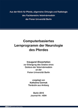 Computerbasiertes Lernprogramm der Neurologie des Pferdes von Cermak,  Katharina