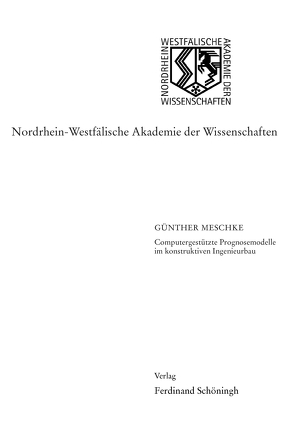 Computergestützte Prognosemodelle im konstruktiven Ingenieurbau von Meschke,  Günther