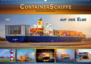 Containerschiffe auf der Elbe (Wandkalender 2023 DIN A2 quer) von Roder,  Peter