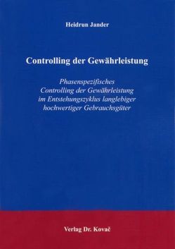 Controlling der Gewährleistung von Jander,  Heidrun