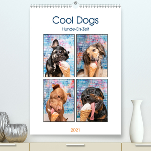 Cool Dogs – Hunde-Eis-Zeit (Premium, hochwertiger DIN A2 Wandkalender 2021, Kunstdruck in Hochglanz) von Teßen,  Sonja