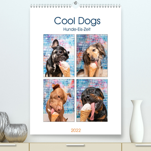 Cool Dogs – Hunde-Eis-Zeit (Premium, hochwertiger DIN A2 Wandkalender 2022, Kunstdruck in Hochglanz) von Teßen,  Sonja