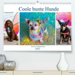 Coole bunte Hunde (Premium, hochwertiger DIN A2 Wandkalender 2022, Kunstdruck in Hochglanz) von Verena Scholze,  Fotodesign