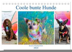 Coole bunte Hunde (Tischkalender 2024 DIN A5 quer), CALVENDO Monatskalender von Verena Scholze,  Fotodesign