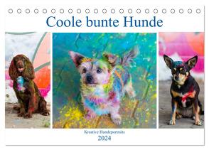 Coole bunte Hunde (Tischkalender 2024 DIN A5 quer), CALVENDO Monatskalender von Verena Scholze,  Fotodesign