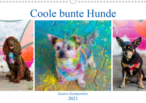 Coole bunte Hunde (Wandkalender 2021 DIN A3 quer) von Verena Scholze,  Fotodesign