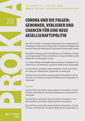 Corona und die Folgen: Gewinner, Verlierer und Chancen für eine neue Gesellschaftspolitik von Prokla 206