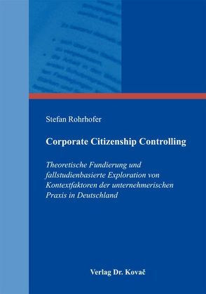 Corporate Citizenship Controlling von Rohrhofer,  Stefan