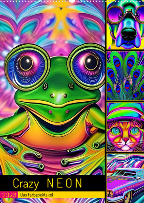 Crazy Neon – Das Farbspektakel (Wandkalender 2023 DIN A2 hoch) von Illgen,  Cathrin