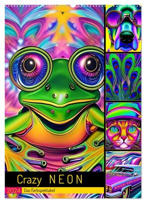 Crazy Neon – Das Farbspektakel (Wandkalender 2024 DIN A2 hoch), CALVENDO Monatskalender von Illgen,  Cathrin