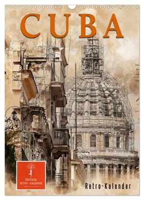 Cuba Retro Kalender (Wandkalender 2024 DIN A3 hoch), CALVENDO Monatskalender von Roder,  Peter