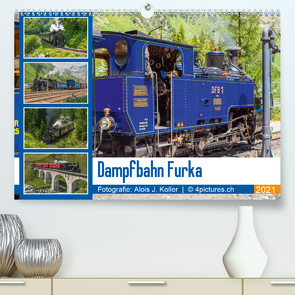 Dampfbahn Furka 2021CH-Version (Premium, hochwertiger DIN A2 Wandkalender 2021, Kunstdruck in Hochglanz) von J. Koller 4Pictures.ch,  Alois