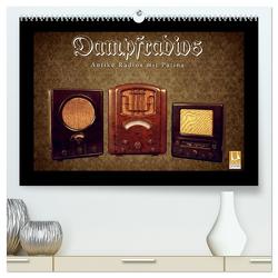 Dampfradios – Antike Radios mit Patina (hochwertiger Premium Wandkalender 2024 DIN A2 quer), Kunstdruck in Hochglanz von Haselnusstafel,  Haselnusstafel