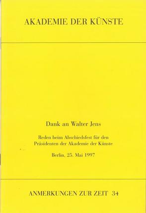 Dank an Walter Jens von Behnisch,  Günter, Budde,  Elmar, Härtling,  Peter