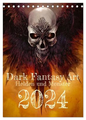 Dark Fantasy Art – Helden und Monster (Tischkalender 2024 DIN A5 hoch), CALVENDO Monatskalender von Gann,  Markus