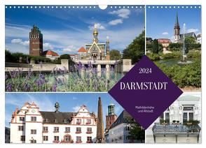 Darmstadt – Mathildenhöhe und Altstadt (Wandkalender 2024 DIN A3 quer), CALVENDO Monatskalender von boeTtchEr,  U