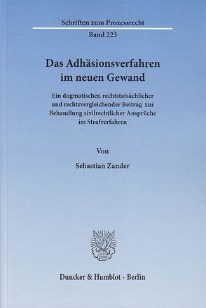 Das Adhäsionsverfahren im neuen Gewand. von Zander,  Sebastian