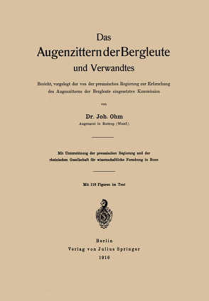 Das Augenzittern der Bergleute und Verwandtes von Ohm,  Johannes