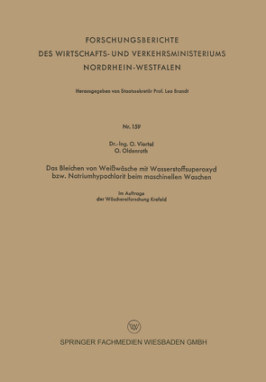 Das Bleichen von Weißwäsche mit Wasserstoffsuperoxyd bzw. Natriumhypochlorit beim maschinellen Waschen von Viertel,  Oswald