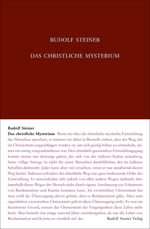 Das christliche Mysterium von Steiner,  Rudolf