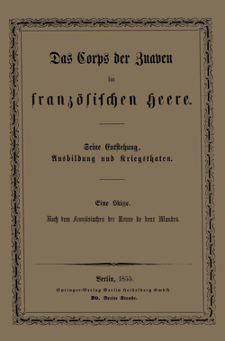 Das Corps der Zuaven im französischen Heere von Joinville,  François Ferdinand de