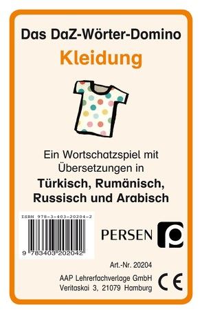 Das DaZ-Wörter-Domino: Kleidung von Kirschbaum,  Klara, Welfenstein,  Luise