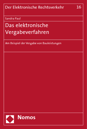 Das elektronische Vergabeverfahren von Paul,  Sandra