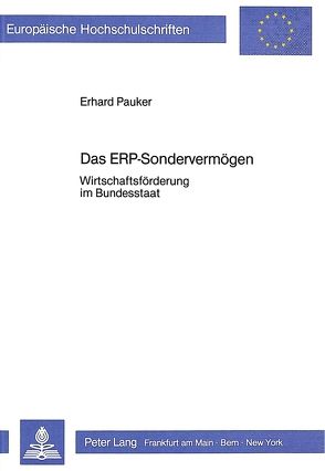 Das ERP-Sondervermögen von Pauker,  Erhard