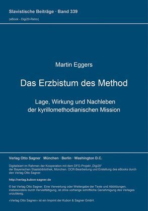 Das Erzbistum des Method von Eggers,  Martin