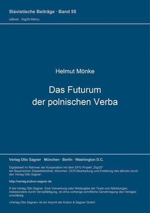 Das Futurum der polnischen Verba von Mönke,  Helmut