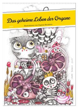 Das geheime Leben der Organe (Wandkalender 2024 DIN A2 hoch), CALVENDO Monatskalender von Bocakova,  Dagmar