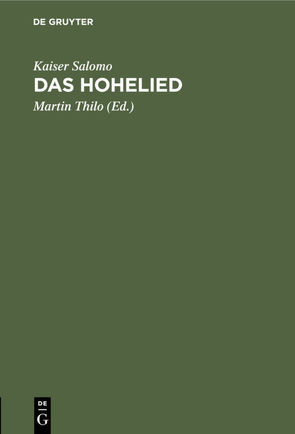 Das Hohelied von Thilo,  Martin