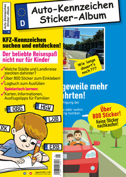 Kinder-Reisespiel KFZ-Kennzeichen Sticker-Sammelalbum fürs Handgepäck, Mitmachbuch für die Ferien, Ratespaß unterwegs auf Reisen, Beschäftigung für Kinder bei langen Autofahrten von Gesierich,  Philipp