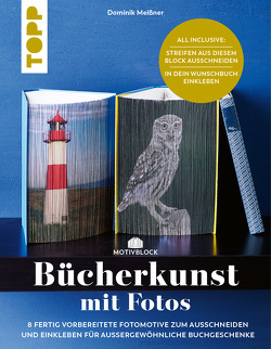 Motivblock – Bücherkunst mit Fotos. In Streifen geschnittene Fotos in ein Buch geklebt ergeben ein beeindruckendes Bild von Meißner,  Dominik