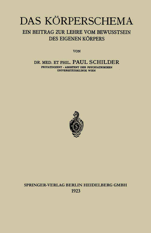 Das Körperschema von Schilder,  Paul