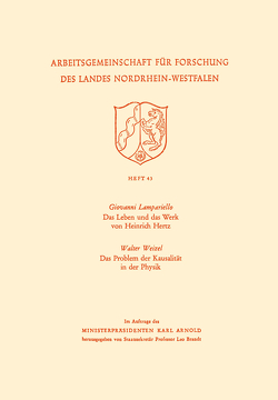 Das Leben und das Werk von Heinrich Hertz / Das Problem der Kausalität in der Physik von Lampariello,  Giovanni