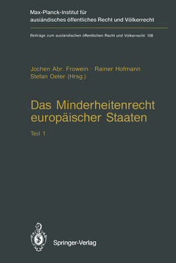 Das Minderheitenrecht europäischer Staaten von Frowein,  Jochen A., Hofmann,  Rainer, Oeter,  Stefan