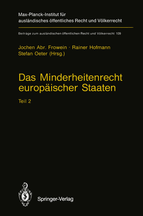 Das Minderheitenrecht europäischer Staaten von Frowein,  Jochen A., Hofmann,  Rainer, Oeter,  Stefan