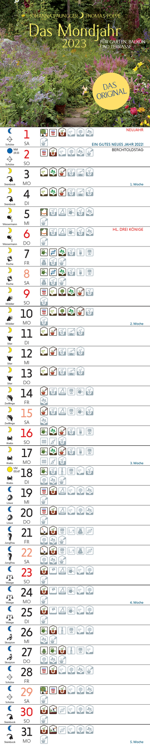 Das Mondjahr 2023 von Paungger,  Johanna, Poppe,  Thomas
