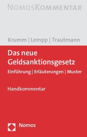 Das neue Geldsanktionsgesetz von Krumm,  Carsten, Lempp,  Volker, Trautmann,  Sebastian