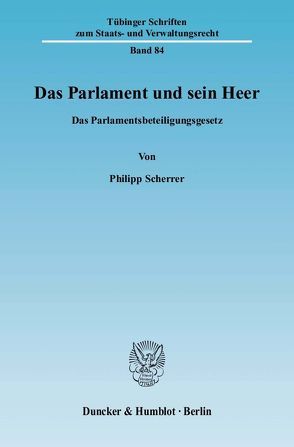 Das Parlament und sein Heer. von Scherrer,  Philipp