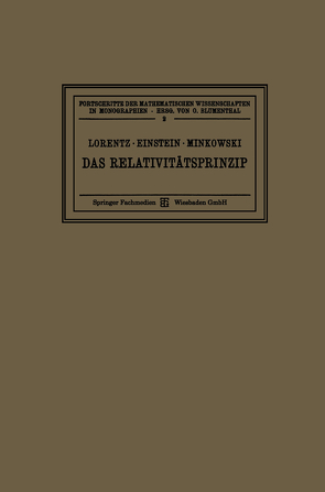 Das Relativitätsprinzip von Einstein,  Albert, Lorentz,  Hendrik Antoon, Minkowski,  Hermann