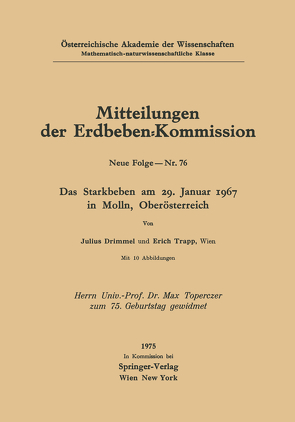 Das Starkbeben am 29. Januar 1967 in Molln, Oberösterreich von Drimmel,  J., Trapp,  E.