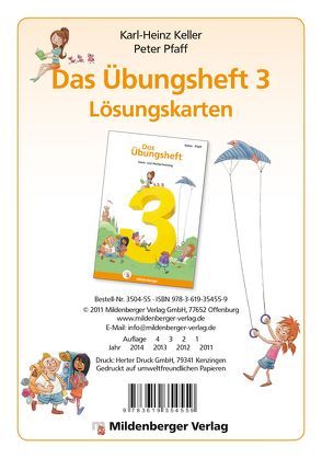 Das Übungsheft Mathematik 3 – Lösungskarten zur Selbstkontrolle von Keller,  Karl-Heinz, Pfaff,  Peter