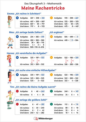 Das Übungsheft Mathematik 3 – Poster Meine Rechentricks von Keller,  Karl-Heinz, Pfaff,  Peter, Simon,  Hendrik, Simon,  Nina